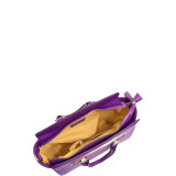 Faux Saffiano Leather Winged Satchel with Shoulder Strap