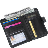 Large Vertical Bifold Multi Color Wallet in Black Rainbow Combination