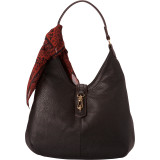 Cargo Pebble Leather Hobo with Scarf