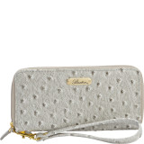 Ostrich Brights Slim Double Zip Wallet with Wristlet