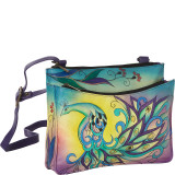Hand Painted Multi Compartment Crossbody