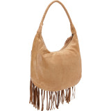 Soft Leather Fringe Hobo