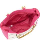 Bamboo Handle Flamingo Mini Tote