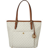 Jet Set Medium Top Zip Snap Pocket Logo Tote
