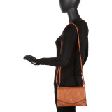 Fashion Double Flap Leather Convertible Shoulder Bag