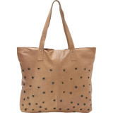 Brass Dotted Leather Tote