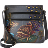 Hand Painted Leather Medium Crossbody