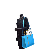 Wooden Handle Patent Leather Satchel