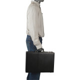 Premium Leather-like Attaché, Hard-sided with Combination Locks
