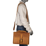 14" Medium Leather Laptop Briefcase