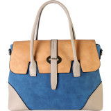Three Tone Faux Leather Handbag