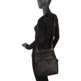 N/S Two Zip Compartment Shoulder Bag