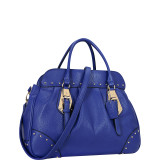 Large Studded Faux Leather Satchel