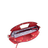 Soft Faux Leather Frame Handle Purse with Removable Shoulder Strap