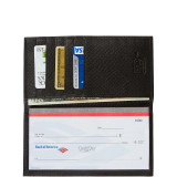 RFID Blocking Pebble Leather Checkbook Cover with 6 Credit Card Slots