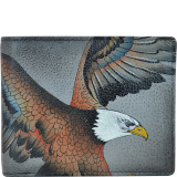 Hand Painted Leather Two Fold Men's RFID Wallet