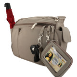 Anti-Theft 10 Pocket Messenger with Organizer - Hard Bottom