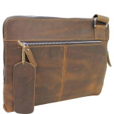 12.5" Leather Messenger Slim Bag