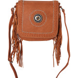 Fringe Crossbody with Colorful Concho