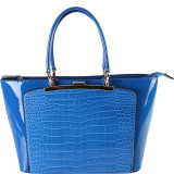Women's Red Faux Leather Patent Tote Handbag