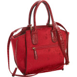 Dual Hearts Design Structured Satchel