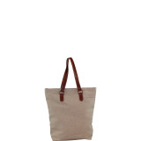 Jute and Leather Tote
