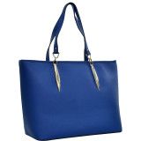 Large Saffiano Faux Leather Tote with Minimal Accent Hardware