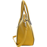 Faux Leather Weekender Satchel with Removable Strap
