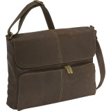 Distressed Leather Quarter Flap messenger
