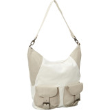 Large Canvas and Leather Tote Shoulder Bag