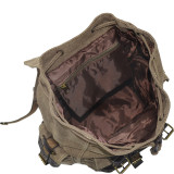 Canvas Backpack with Flap and 2 Side Pockets