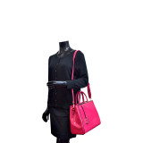 Patent Faux Leather Tote with Gold-Tone Accent