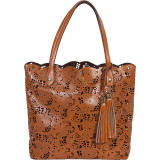 Large Leather Lace Tote