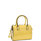 Mini Patent Leather Barrel Body Satchel