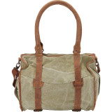 Mint Canvas and Leather Shoulder Bag