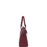 Faux Leather Dome Zip-Around Satchel