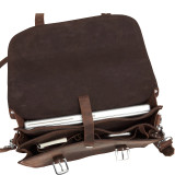 16" 3-tier Pro Leather Briefcase Laptop Case