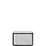 Leather Accent Credit Card Stainless Steel Wallet -RFID