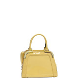 Patent Faux Leather Corner Satchel