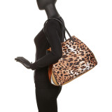 Mixed Media Leopard Tote