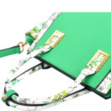 Floral Design Winged Saffiano Studded Satchel