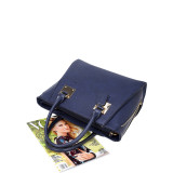 Side Zipper Décor Leather Satchel