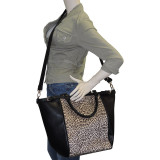 Cheetah Print Top Zip Tote
