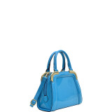 Patent Faux Leather Corner Satchel
