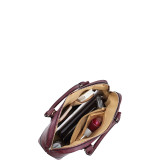 Faux Leather Dome Zip-Around Satchel