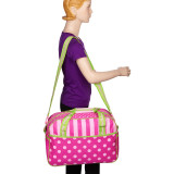 Duffle with White Stripes and Polka Dots