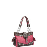 Western Style Rhinestone Buckle Camo Handbag