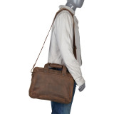 15" Leather Laptop Briefcase Bag