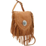 Pueblo Moon Fringe Flap Crossbody