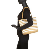 Paper Straw Stripe Grommet Tote